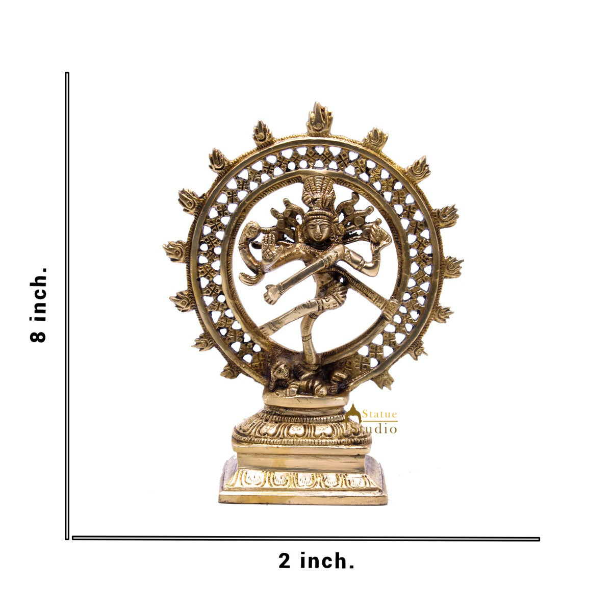 Antique Brass Nataraja Dancing Shiva Statue For Décor And Gifting 8"