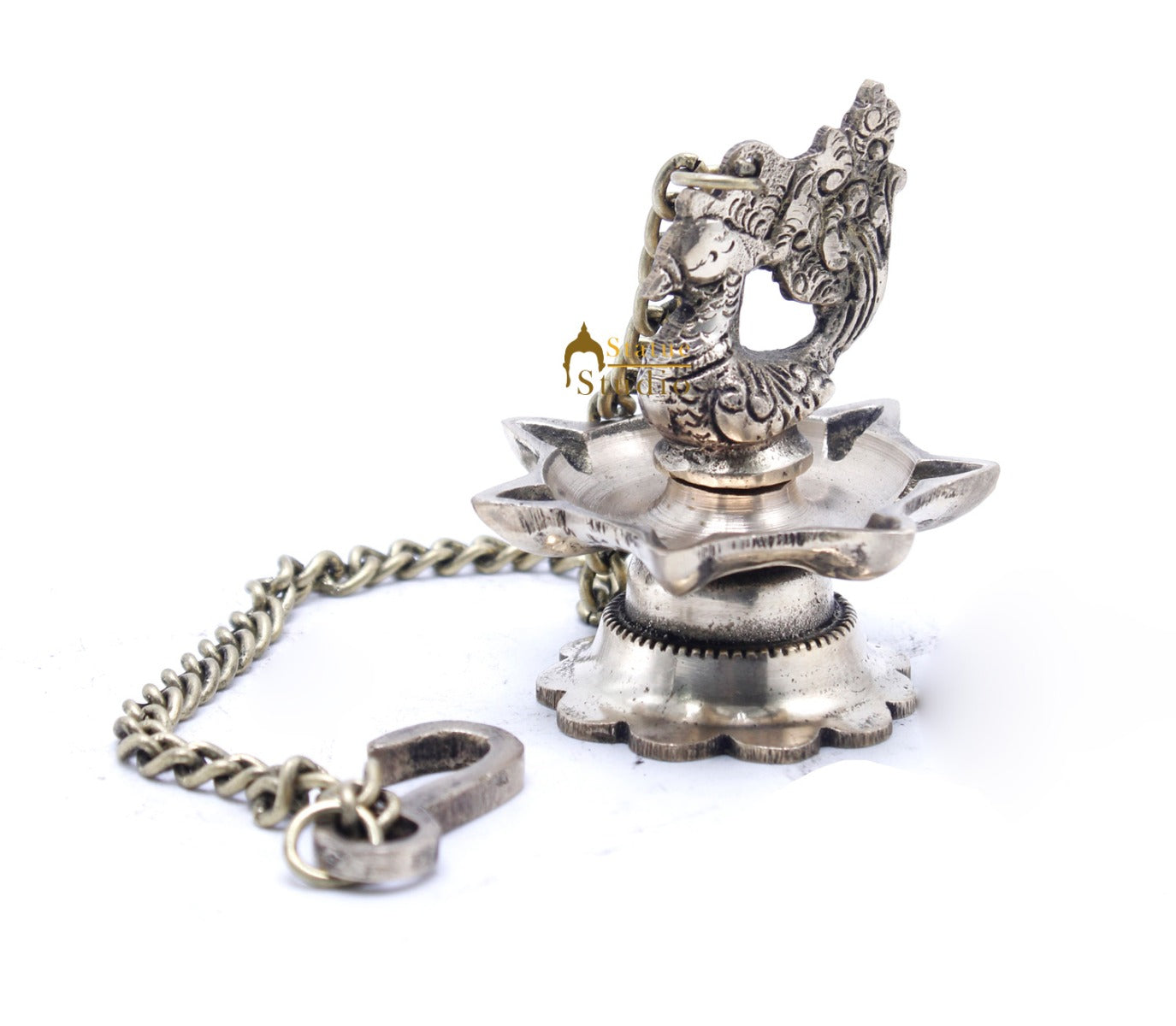 Brass Antique Bird Hanging Diya For Pooja Room 3"