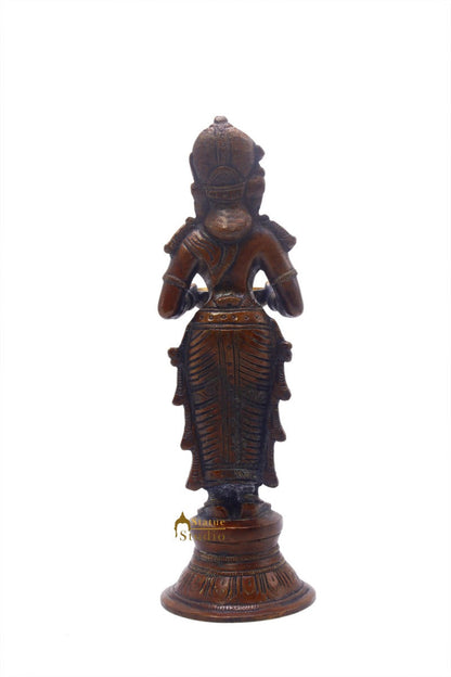 Brass Standing Deep Lady DeepLakshmi Idol For Home Temple Pooja Room Diwali Décor Statue 9" by vendor-unknown - Spiritual (View 6)