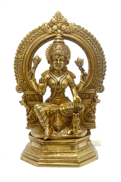 Brass Lakshmi Idol Laxmi Statue For Religious Home Office Décor Lucky Gift 9.5" by vendor-unknown - Hindu Gods (View 3)
