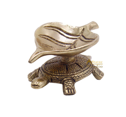 Brass Feng Shui Vastu Tortoise Diya Home Diwali Décor Gift 1.5" by vendor-unknown - Spiritual (View 3)