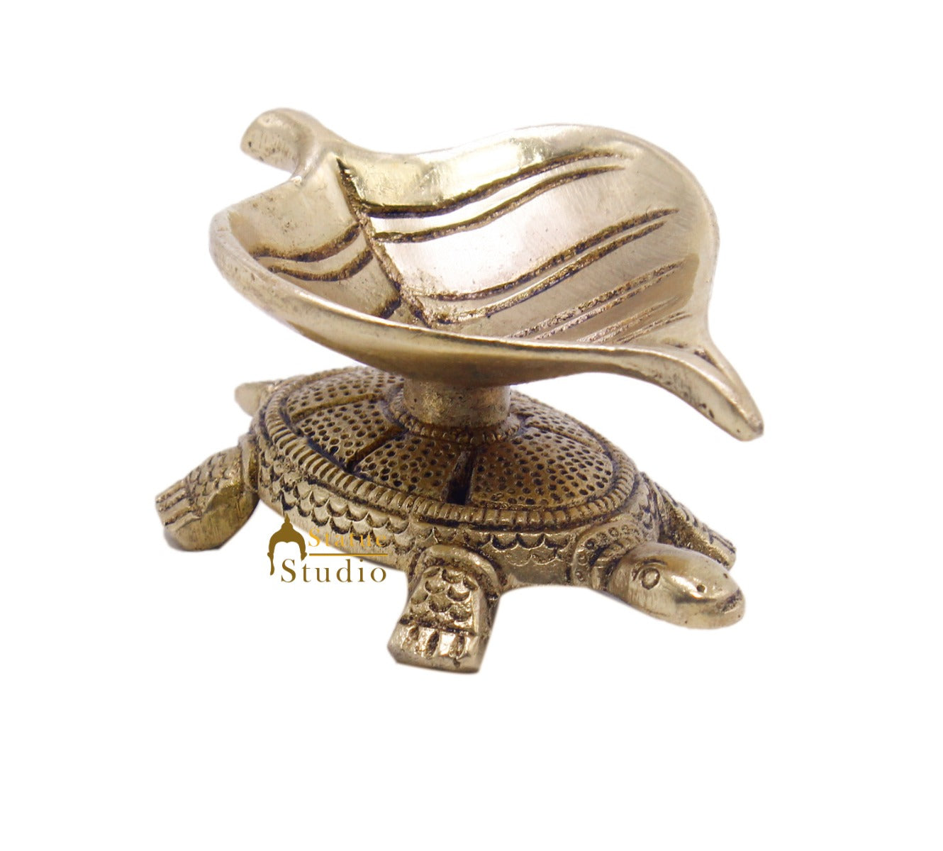 Brass Feng Shui Vastu Tortoise Diya Home Diwali Décor Gift 1.5" - Image 4