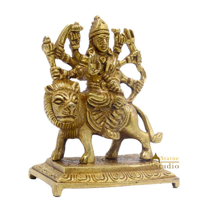 Brass Small Durga Idol For Home Temple Pooja Room Décor Gift 3" by vendor-unknown - Hindu Gods (View 4)