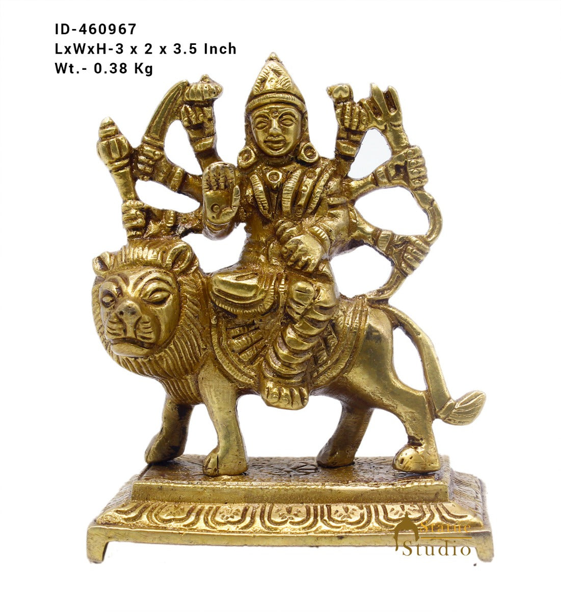 Brass Small Durga Idol For Home Temple Pooja Room Décor Gift 3" - Image 7