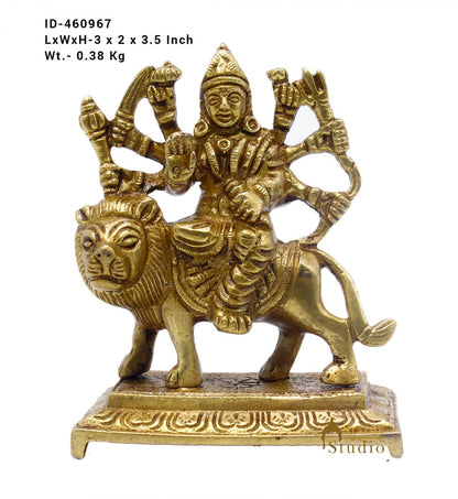 Brass Small Durga Idol For Home Temple Pooja Room Décor Gift 3" by vendor-unknown - Hindu Gods (View 7)