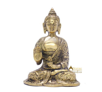 Brass Buddha Statue For Home Décor Diwali Corporate Gift Showpiece 5" by vendor-unknown - Buddha (View 3)
