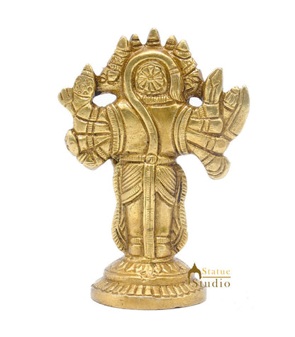 Brass Hindu Lord Panchmukhi Hanuman Idol For Puja Home Décor Gift Statue 4" by vendor-unknown - Hindu Gods (View 6)