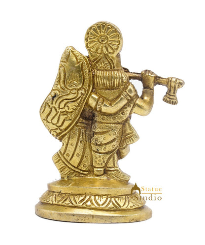 Brass Small Radha Krishna Idol For Home Temple Pooja Room Décor Gift 4" by vendor-unknown - Hindu Gods (View 6)