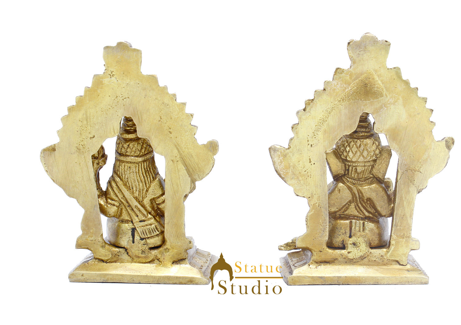 Brass Ganesha Lakshmi Idol For Home Temple Pooja Room Diwali Décor Statue Gift 3.5" - Image 5