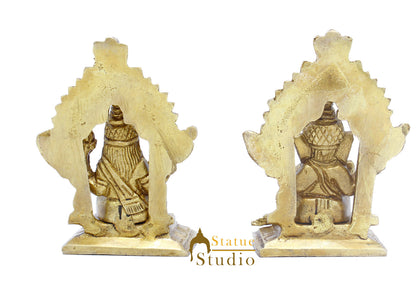 Brass Ganesha Lakshmi Idol For Home Temple Pooja Room Diwali Décor Statue Gift 3.5" by vendor-unknown - Hindu Gods (View 5)