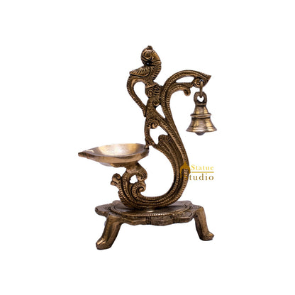 Brass Pooja Diya For Home Temple Diwali Décor Gift Showpiece 8" by vendor-unknown - Spiritual (View 3)
