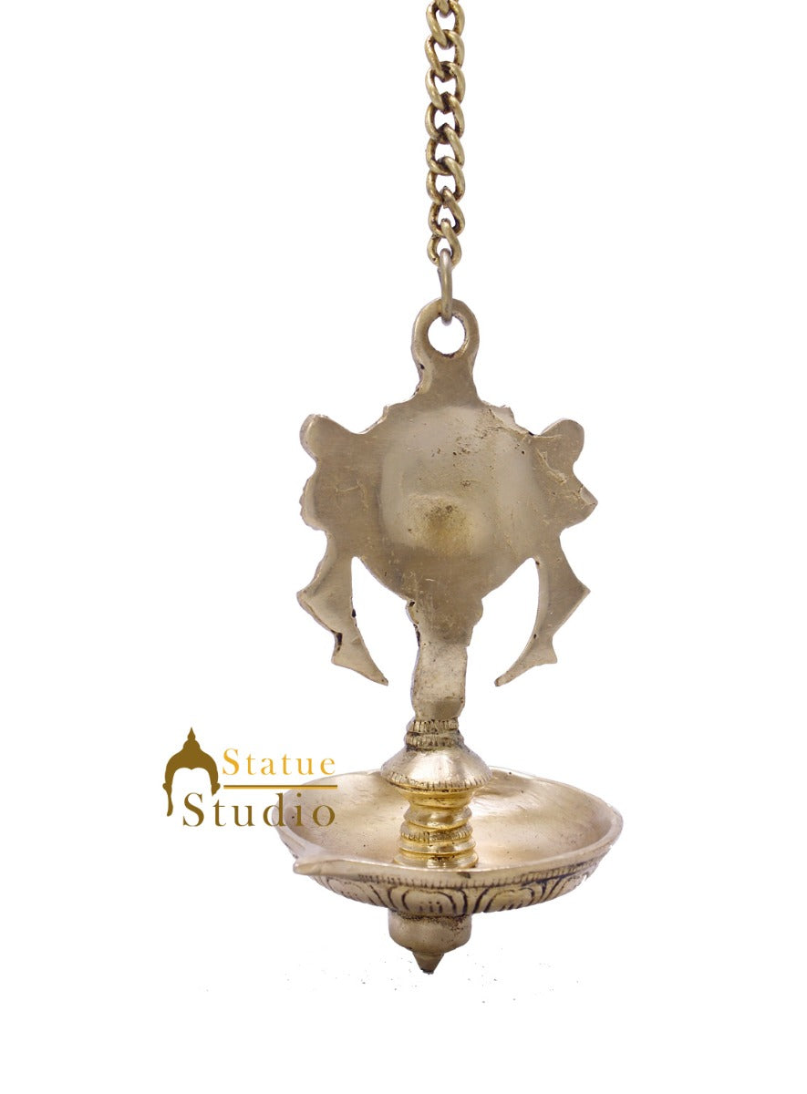 Brass Hanging Diya Home Temple Pooja Room Diwali Décor With 13 inches Chain - Image 5