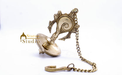Brass Hanging Diya Home Temple Pooja Room Diwali Décor With 13 inches Chain by vendor-unknown - Spiritual (View 4)