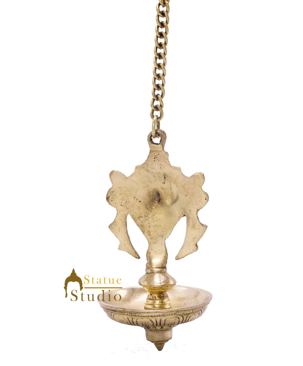 Brass Hanging Diya Home Temple Pooja Room Diwali Décor With 13 inches Chain