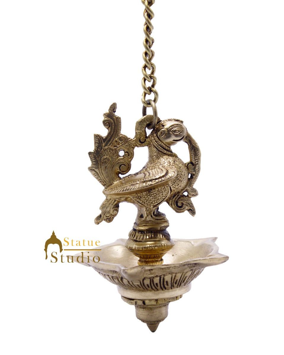 Brass Hanging Diya Home Temple Pooja Room Diwali Décor With 13 inches Chain