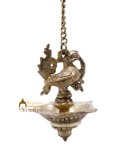Brass Hanging Diya Home Temple Pooja Room Diwali Décor With 13 inches Chain by vendor-unknown - Spiritual (View 3)