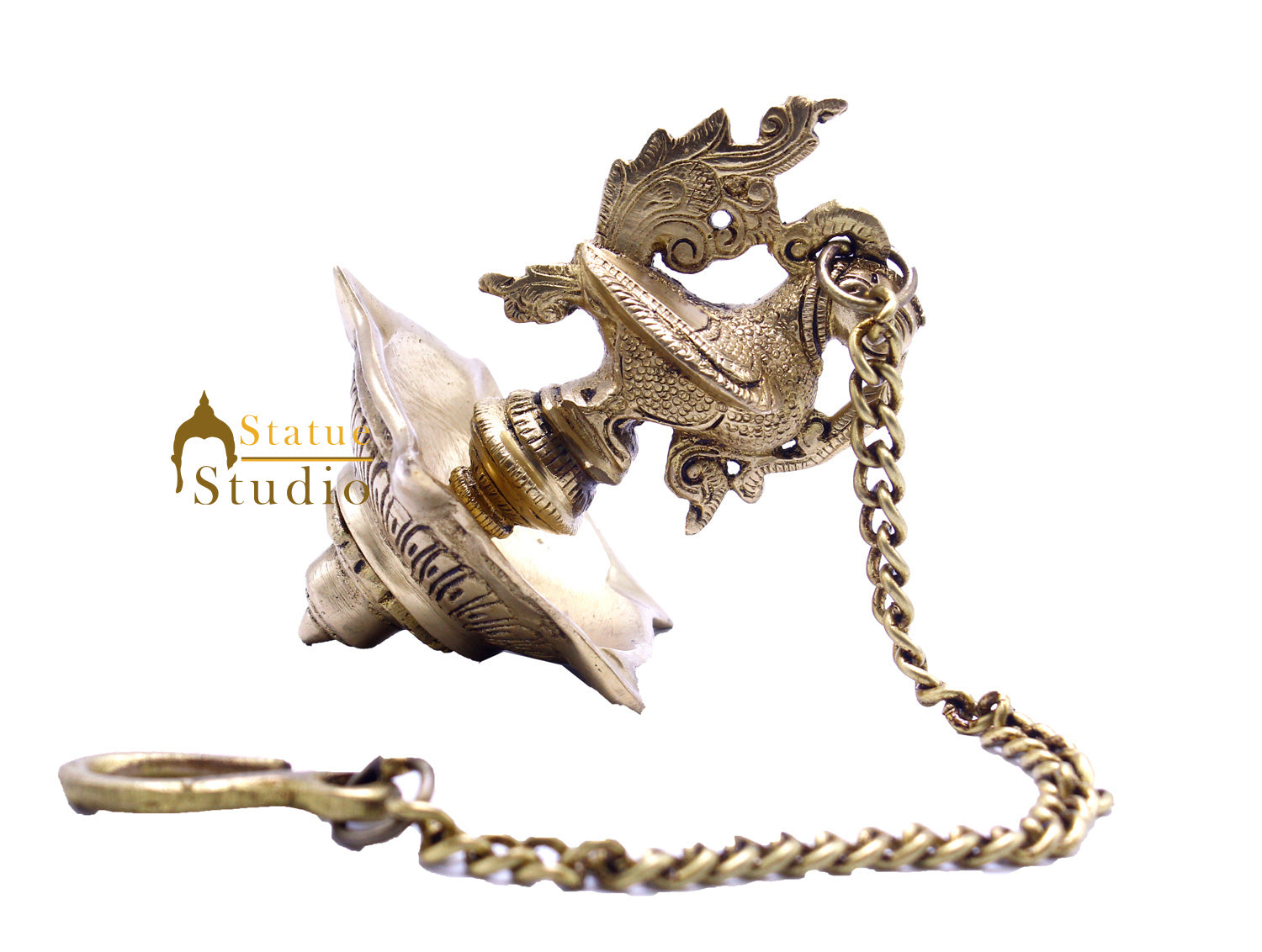 Brass Hanging Diya Home Temple Pooja Room Diwali Décor With 13 inches Chain - Image 4