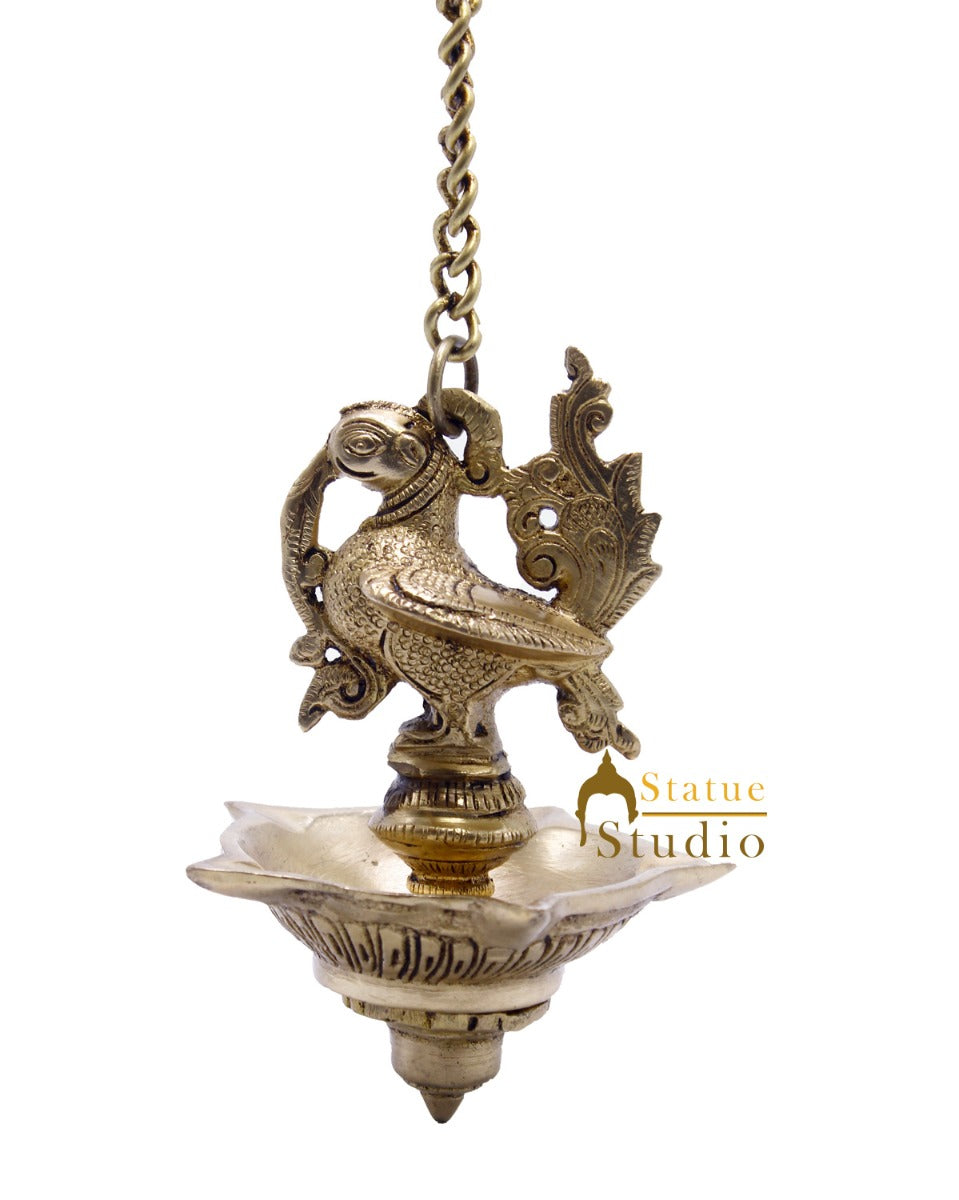 Brass Hanging Diya Home Temple Pooja Room Diwali Décor With 13 inches Chain