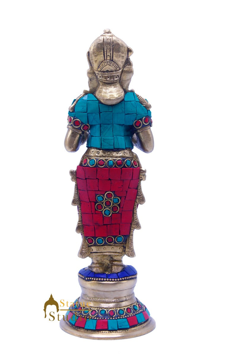 Brass Standing Deep Lady DeepLakshmi Idol For Home Temple Pooja Room Diwali Décor Statue 9" - Image 6