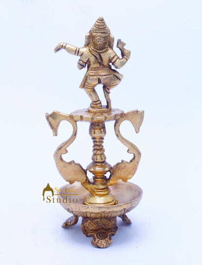 Brass Ganesha Diya For Home Temple Pooja Room Diwali Décor Gift 8" by vendor-unknown - Spiritual (View 5)