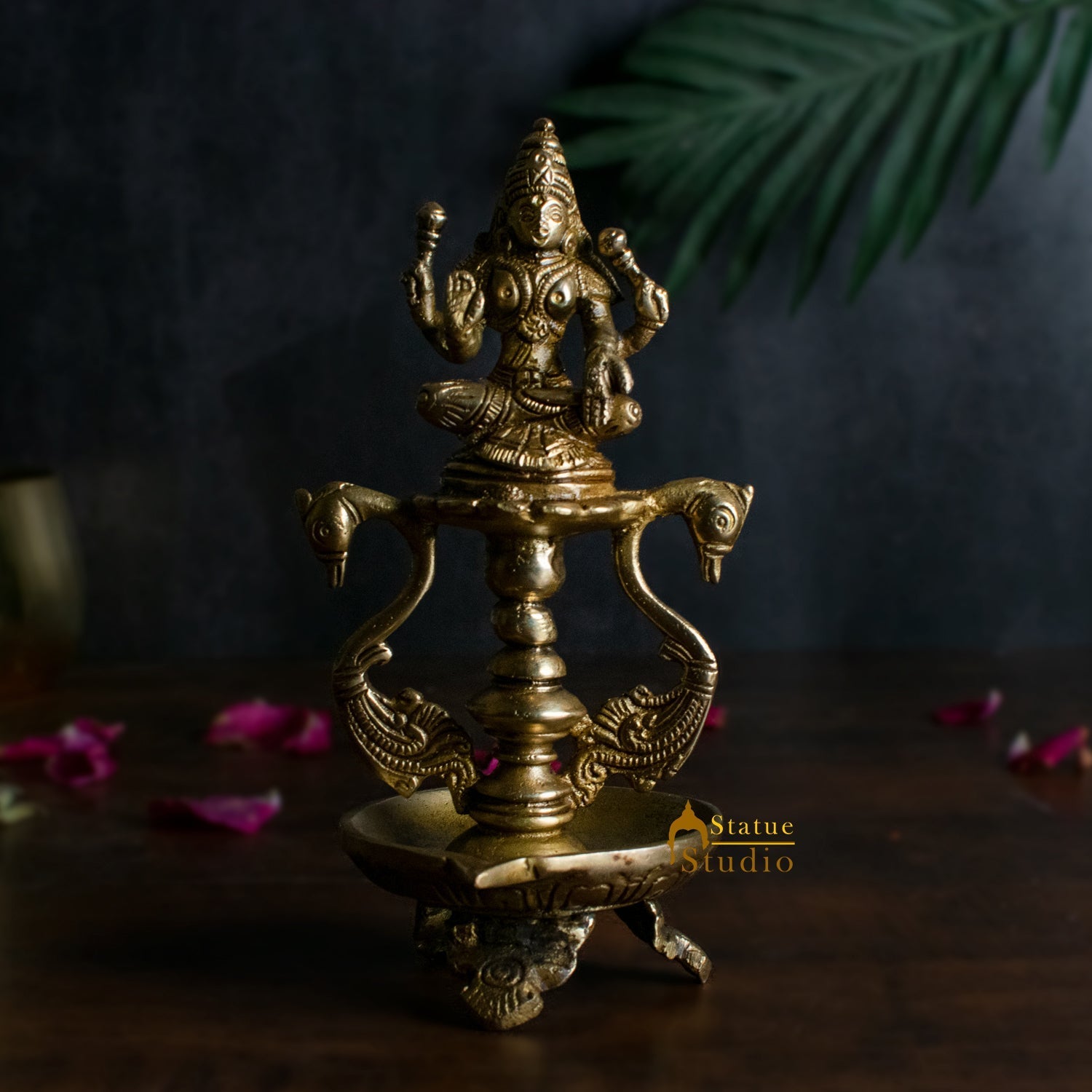 Brass Laxmi Diya 8" - Image 3