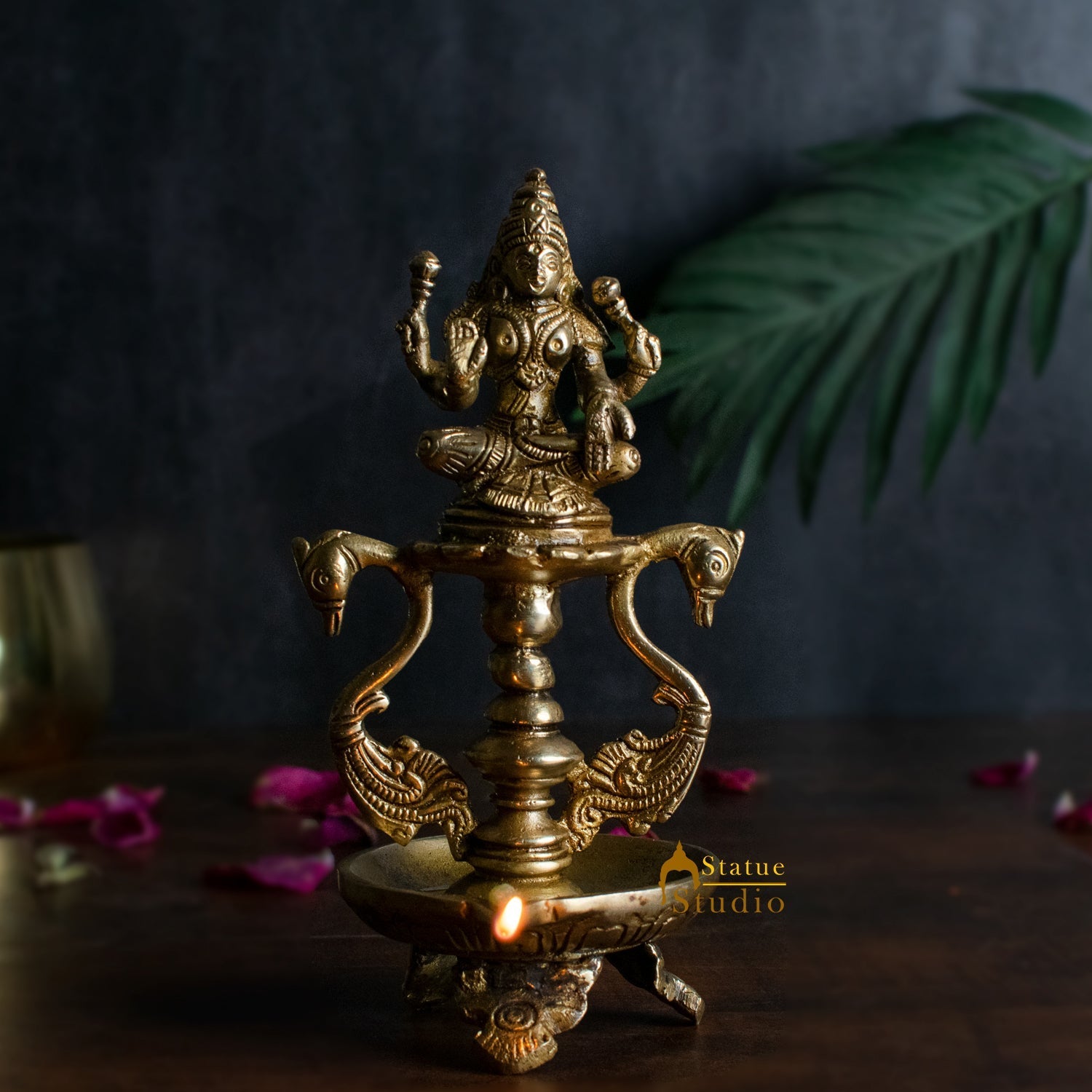 Brass Laxmi Diya 8" - Image 2
