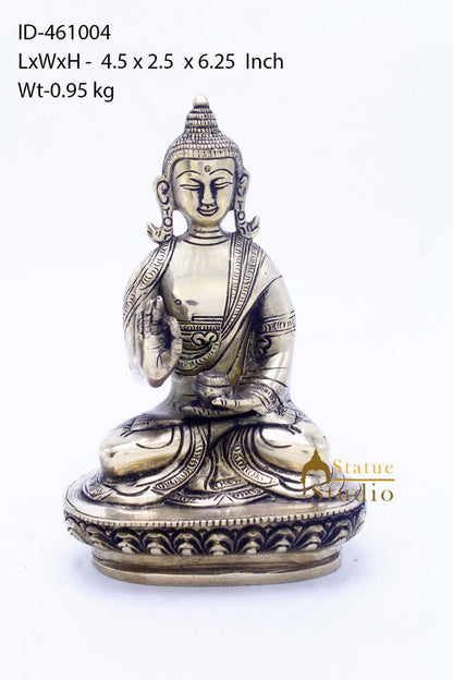 Brass Antique Buddha Sitting For Home Office Décor Diwali Gift Showpiece 6 " by vendor-unknown - Buddha (View 7)