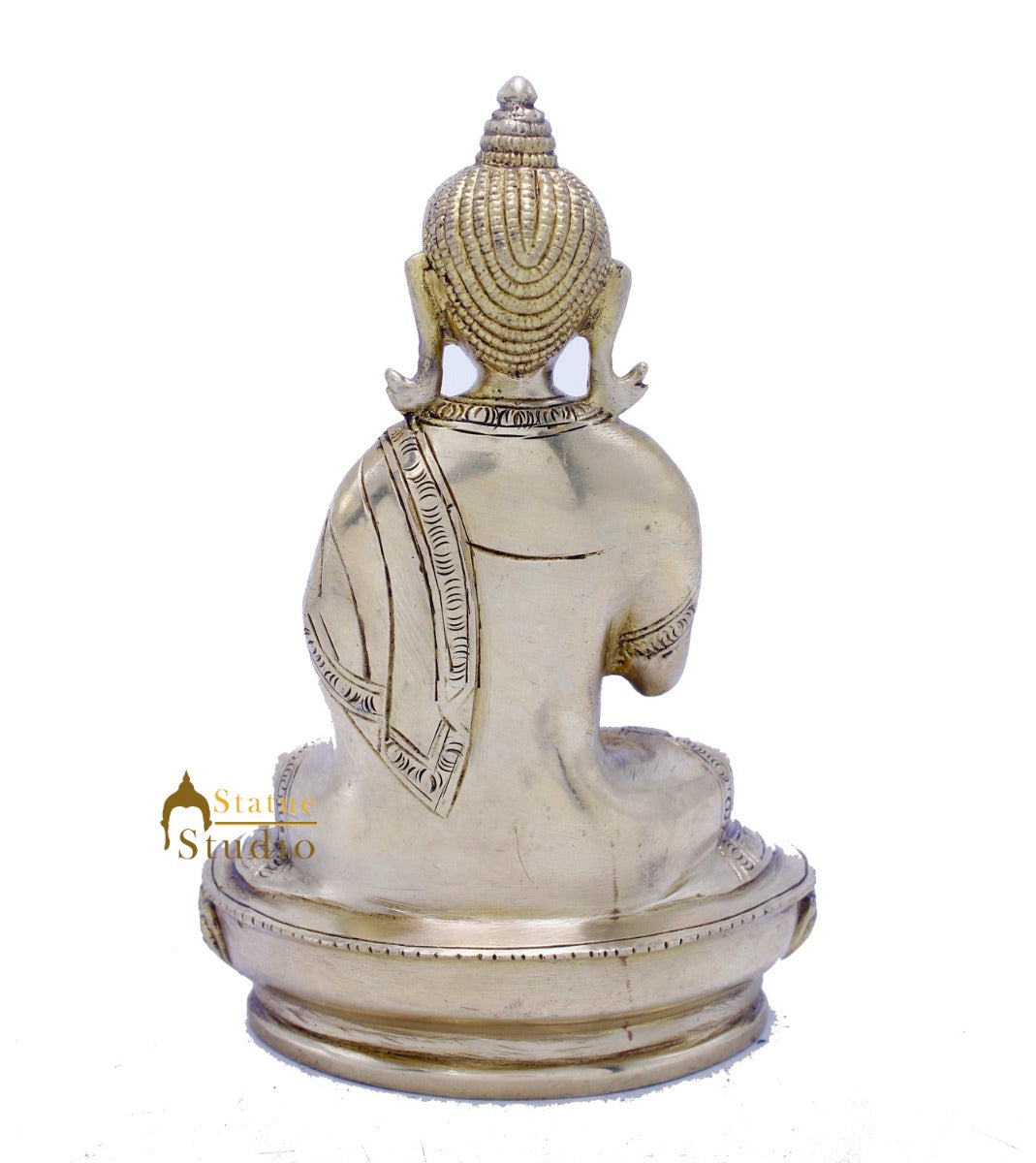 Brass Antique Buddha Sitting For Home Office Décor Diwali Gift Showpiece 6 "