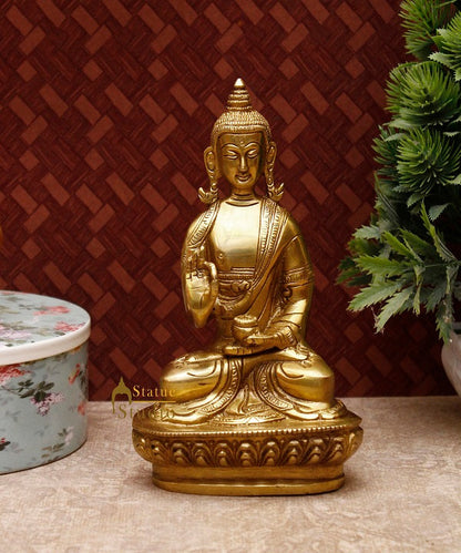 Brass Antique Buddha Sitting For Home Office Décor Diwali Gift Showpiece 6 " by vendor-unknown - Buddha (View 2)