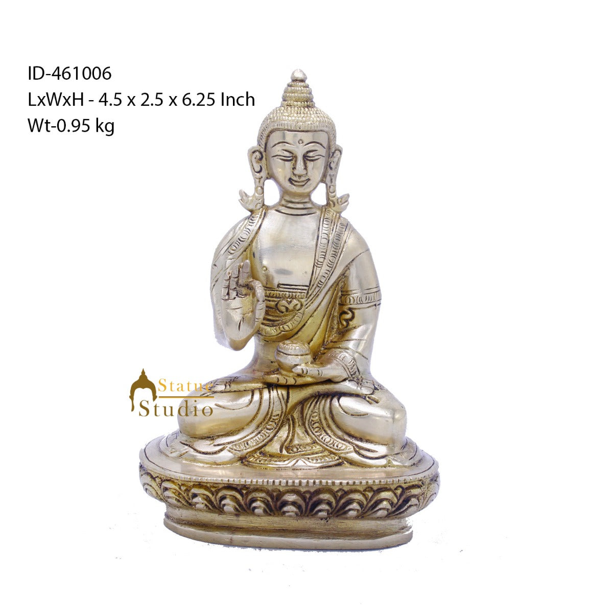 Brass Antique Buddha Sitting For Home Office Décor Diwali Gift Showpiece 6 " - Image 7