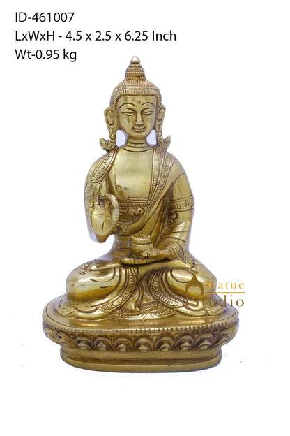 Brass Antique Buddha Sitting For Home Office Décor Diwali Gift Showpiece 6 " by vendor-unknown - Buddha (View 7)