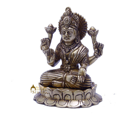 Brass Antique Lakshmi Idol Laxmi Murti Home Decor Statue 6" by vendor-unknown - Hindu Gods (View 4)