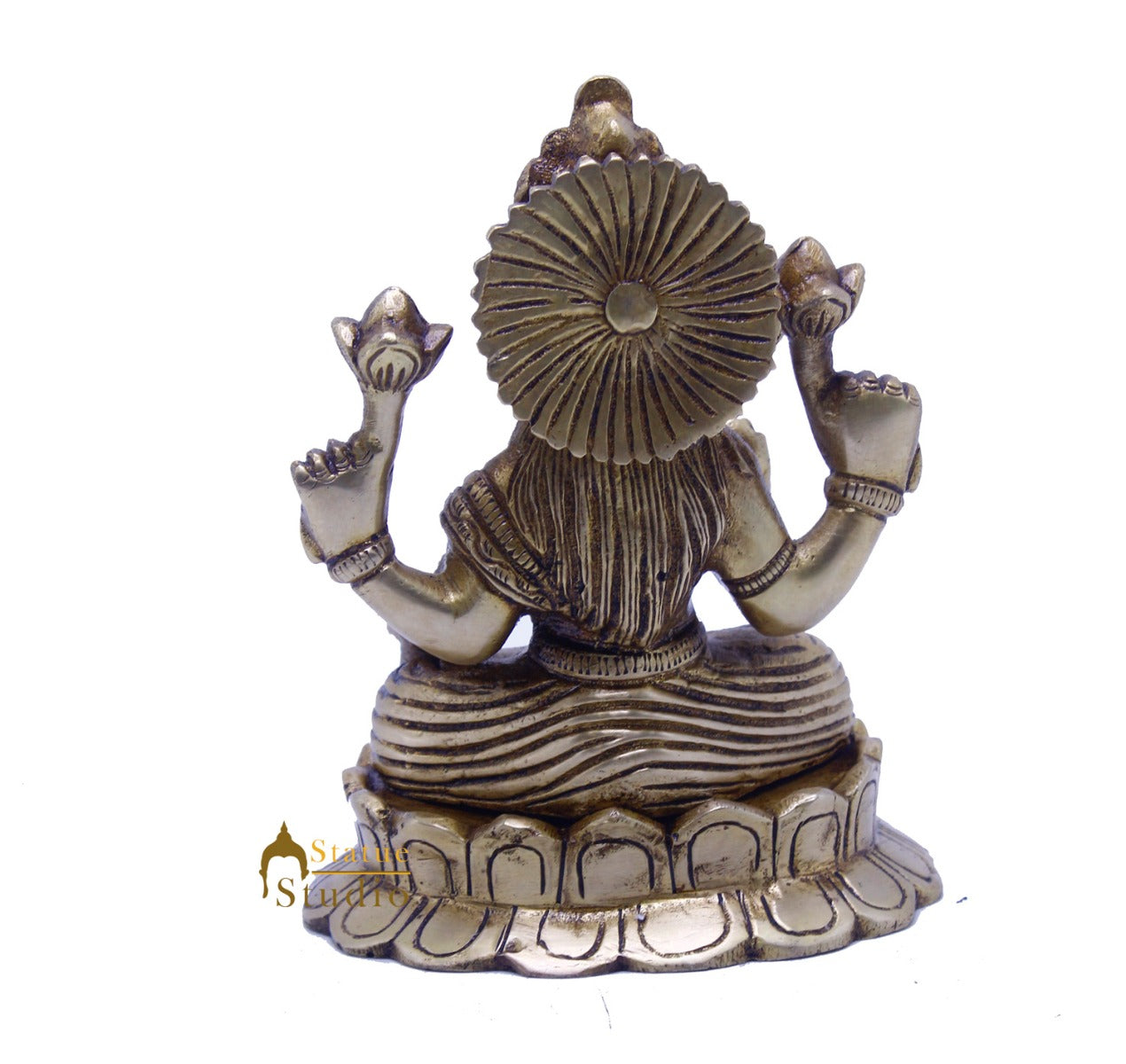 Brass Antique Lakshmi Idol Laxmi Murti Home Decor Statue 6"