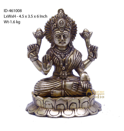 Brass Antique Lakshmi Idol Laxmi Murti Home Decor Statue 6" by vendor-unknown - Hindu Gods (View 6)