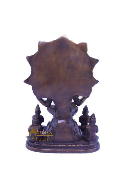 Brass Shiva Idol Dakshinamurthy Antique Finish For Home Pooja Room Decor 8.5" by vendor-unknown - Hindu Gods (View 7)