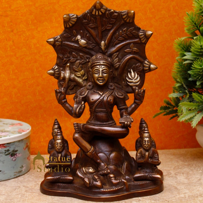 Brass Shiva Idol Dakshinamurthy Antique Finish For Home Pooja Room Decor 8.5" by vendor-unknown - Hindu Gods (View 2)