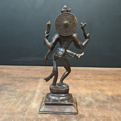 Brass Dancing Shiva Ardhnaresvar Idol Antique Finish For Home Décor 13 Inch by vendor-unknown - Hindu Gods (View 7)