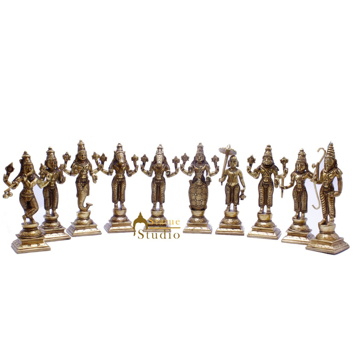 Brass Dashvavtar Vishnu Roopam Super Fine Exclusive Statue Idol For Home Pooja Room Décor - Image 2