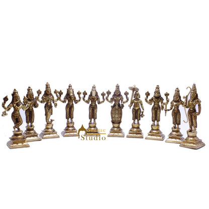 Brass Dashvavtar Vishnu Roopam Super Fine Exclusive Statue Idol For Home Pooja Room Décor by vendor-unknown - Hindu Gods (View 2)