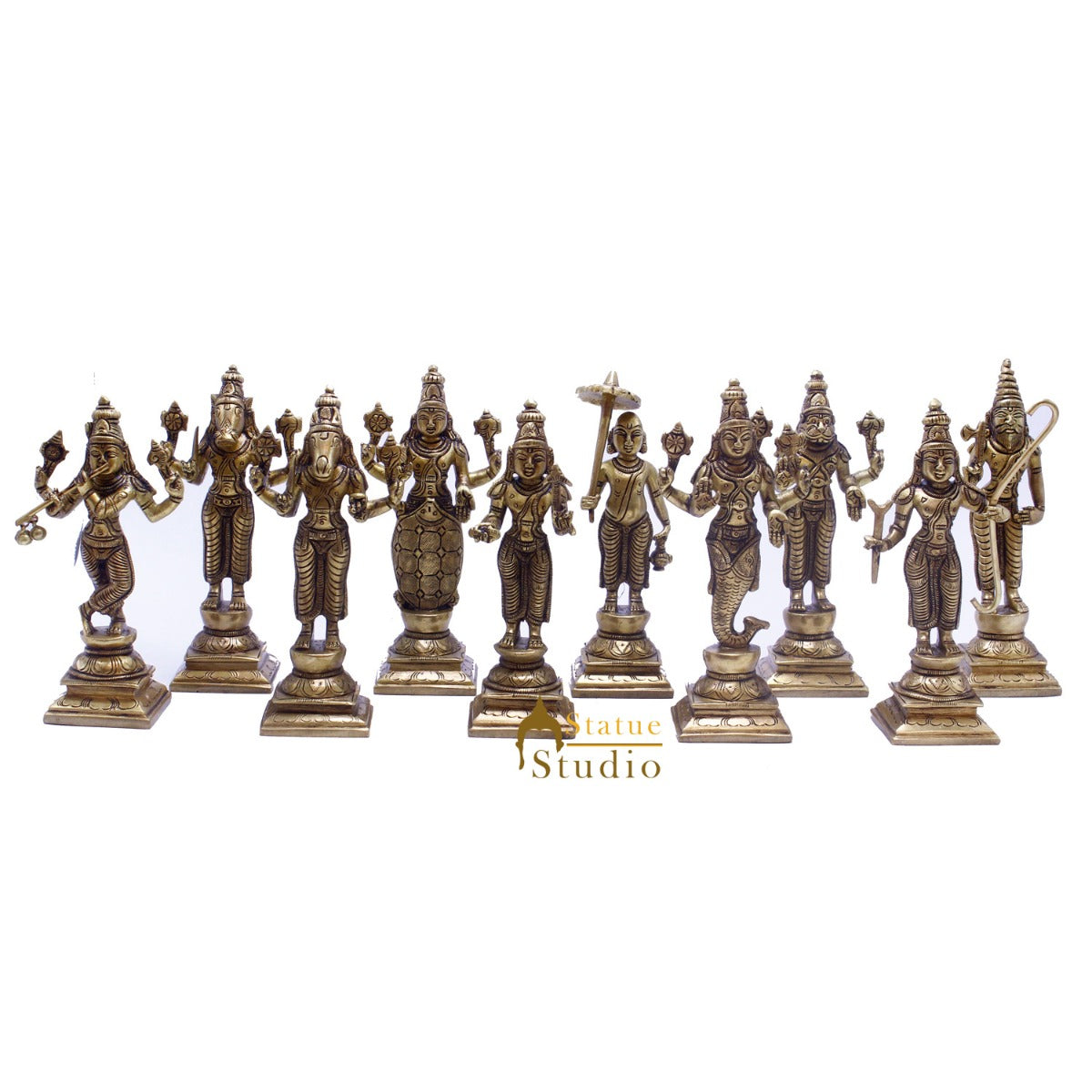Brass Dashvavtar Vishnu Roopam Super Fine Exclusive Statue Idol For Home Pooja Room Décor