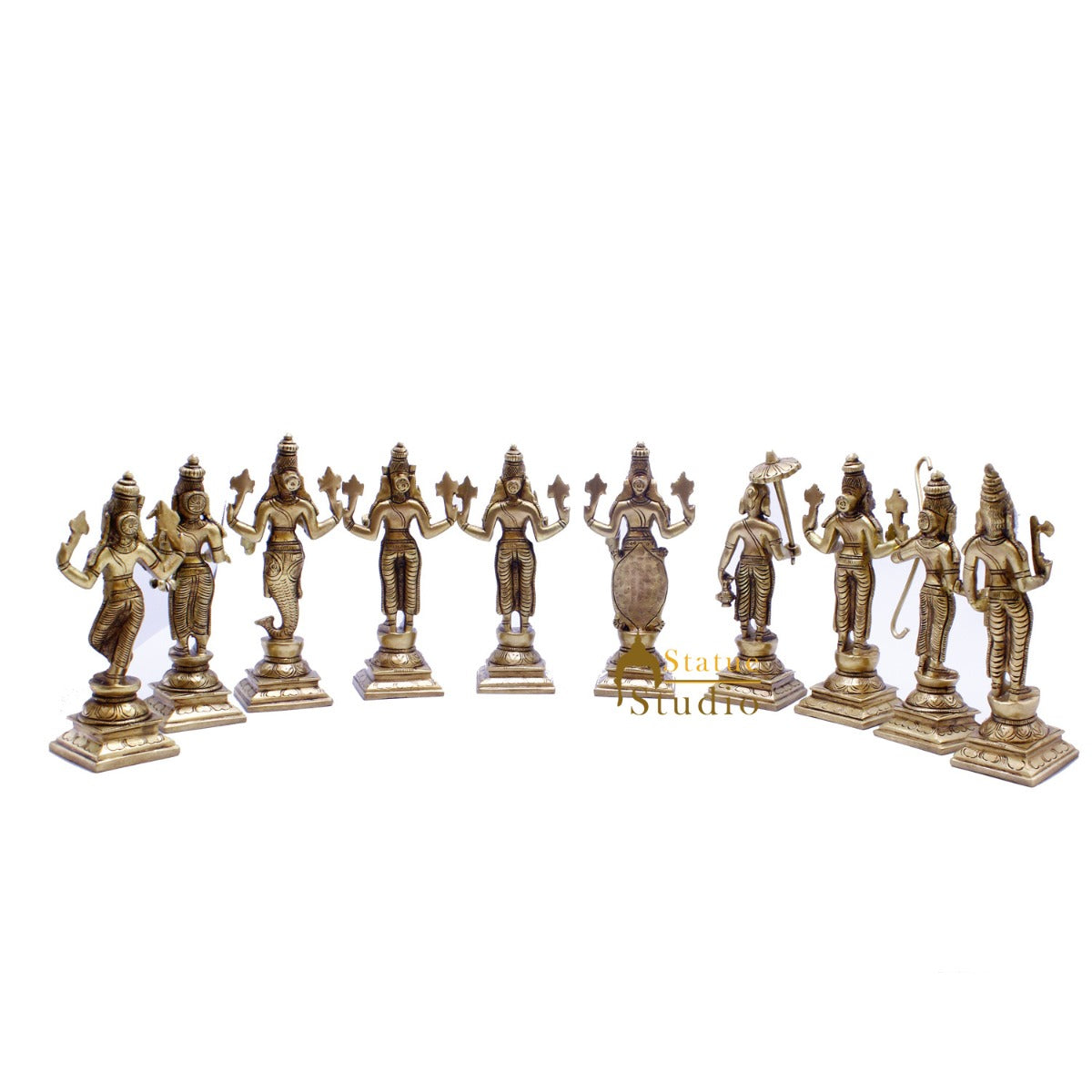 Brass Dashvavtar Vishnu Roopam Super Fine Exclusive Statue Idol For Home Pooja Room Décor - Image 4