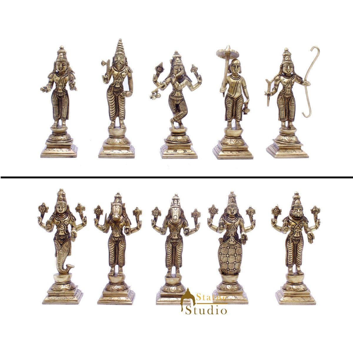 Brass Dashvavtar Vishnu Roopam Super Fine Exclusive Statue Idol For Home Pooja Room Décor