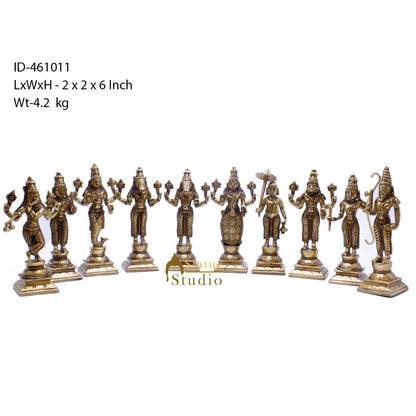 Brass Dashvavtar Vishnu Roopam Super Fine Exclusive Statue Idol For Home Pooja Room Décor by vendor-unknown - Hindu Gods (View 6)
