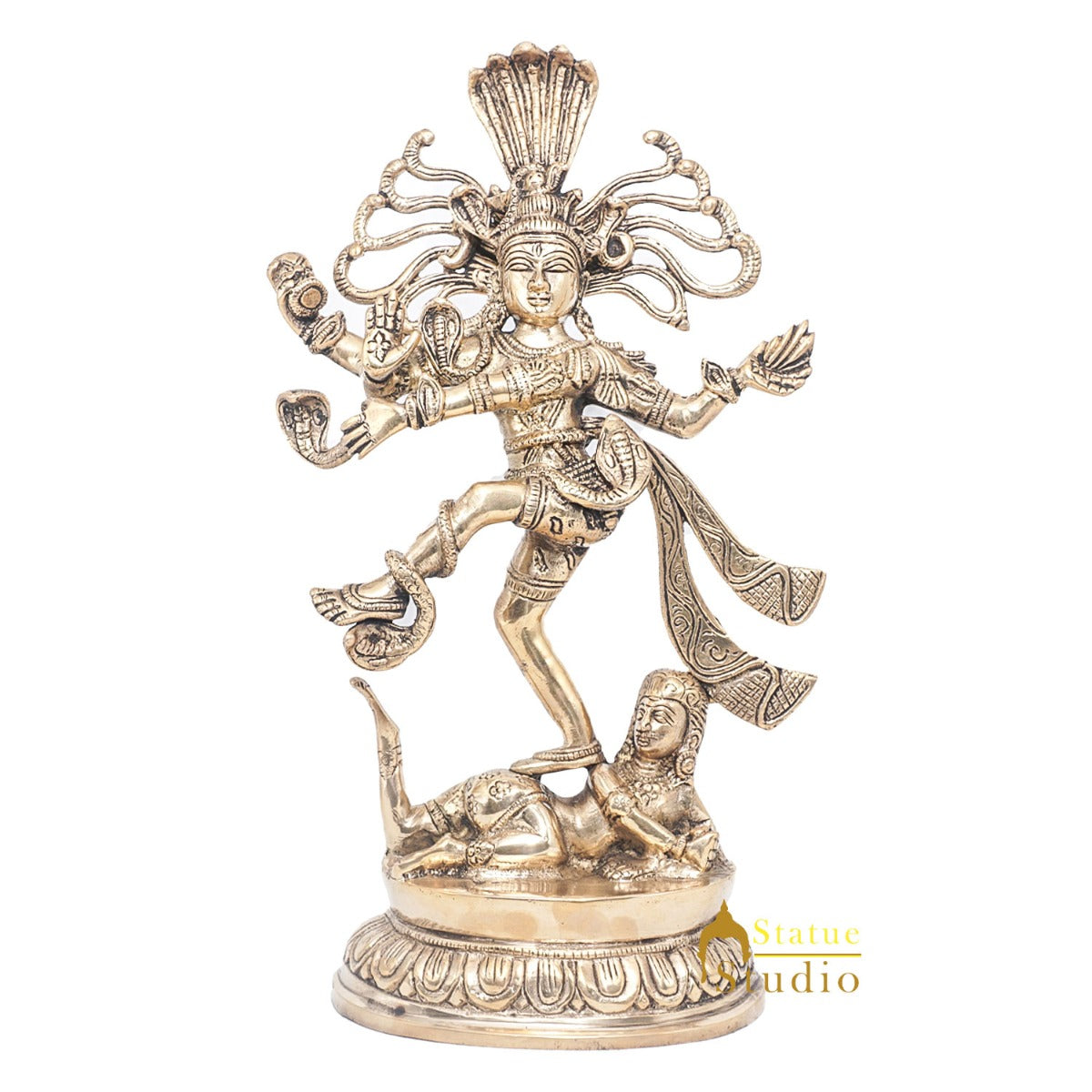 Brass Nataraja Dancing Shiva Statue Idol For Home Office Décor Gifting 14"