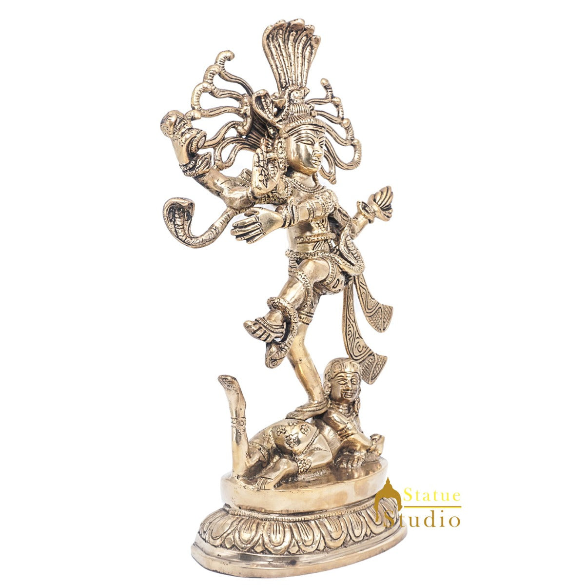 Brass Nataraja Dancing Shiva Statue Idol For Home Office Décor Gifting 14"