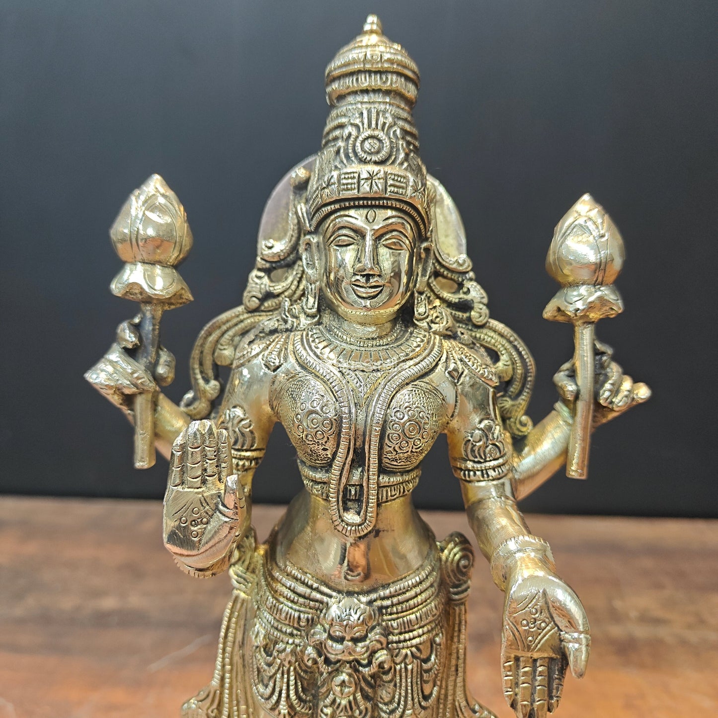 Brass Goddess Lakshmi Idol For Home Temple Décor 12 Inch