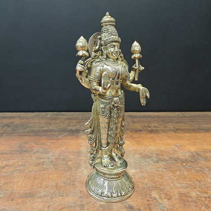 Brass Goddess Lakshmi Idol For Home Temple Décor 12 Inch by vendor-unknown - Hindu Gods (View 5)