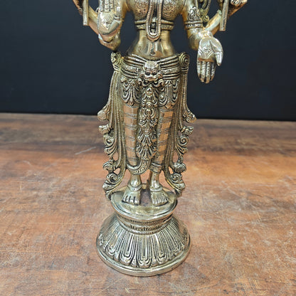 Brass Goddess Lakshmi Idol For Home Temple Décor 12 Inch by vendor-unknown - Hindu Gods (View 6)