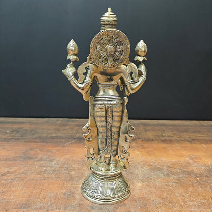 Brass Goddess Lakshmi Idol For Home Temple Décor 12 Inch by vendor-unknown - Hindu Gods (View 7)