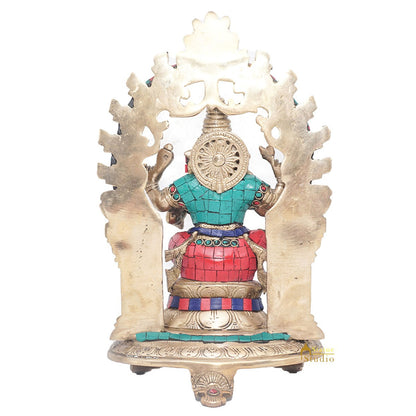 Brass Ganesha Idol Ganpati Statue For Home Office Décor Gift 11" by vendor-unknown - Products (View 6)
